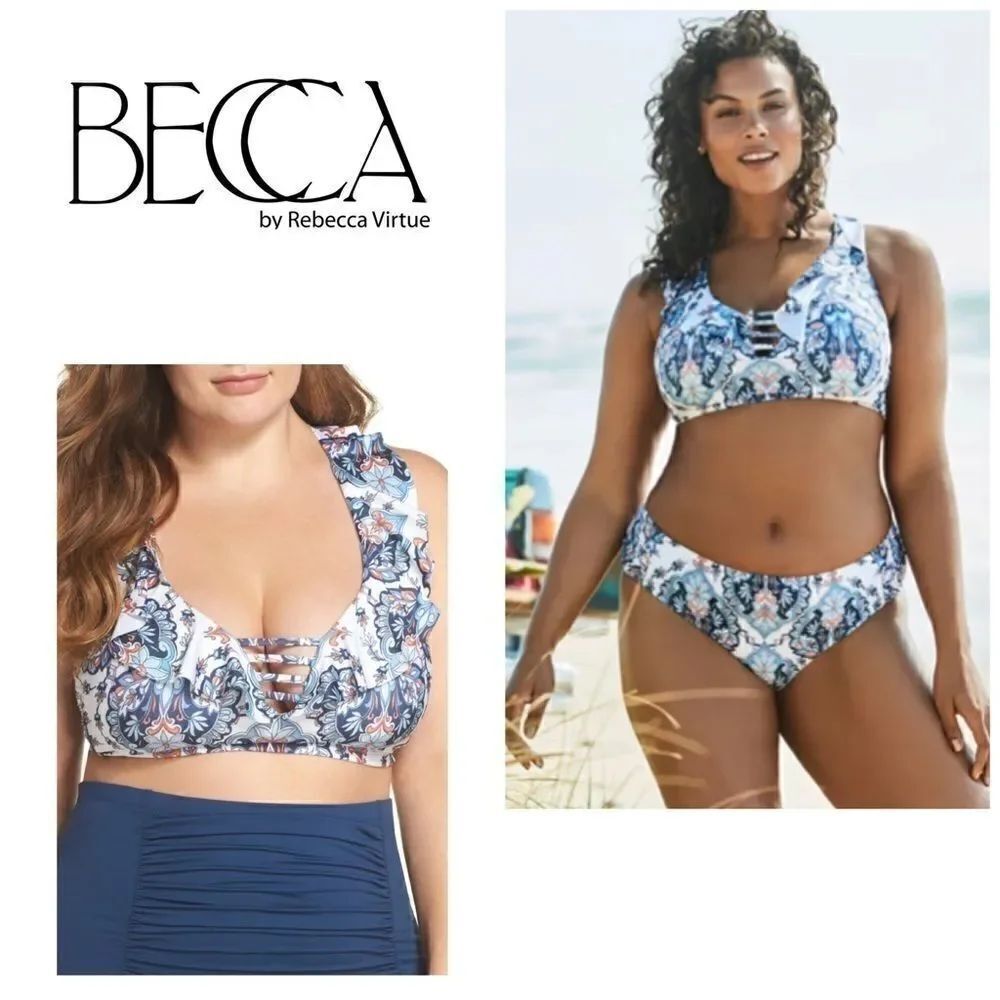 Ruffle Bralette Bikini Top. 